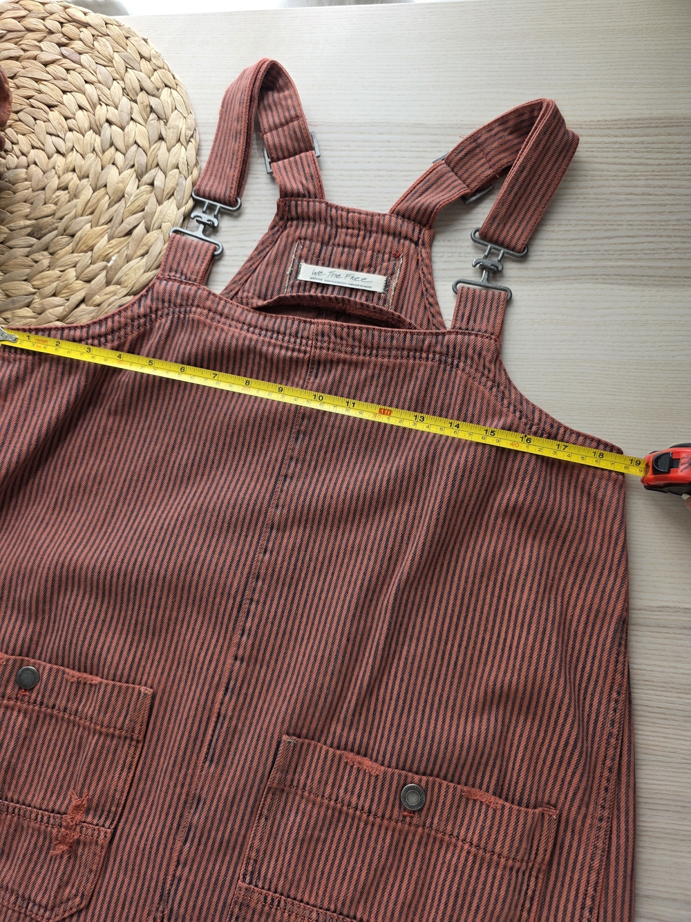 We The Free Rust Railroad Pinafore Overall Dress Skirtall - Picture 4 of 7